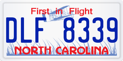NC license plate DLF8339