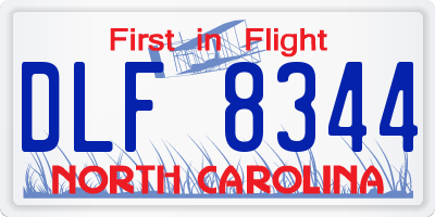 NC license plate DLF8344