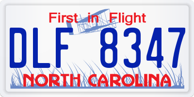 NC license plate DLF8347