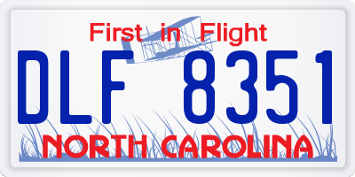 NC license plate DLF8351