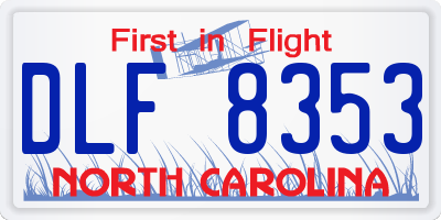 NC license plate DLF8353