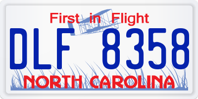 NC license plate DLF8358
