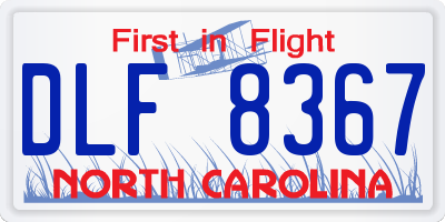 NC license plate DLF8367