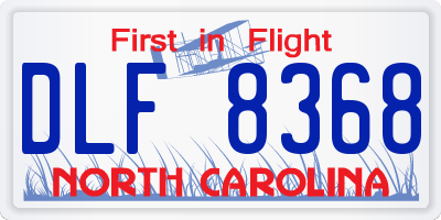NC license plate DLF8368