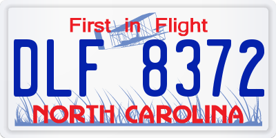 NC license plate DLF8372