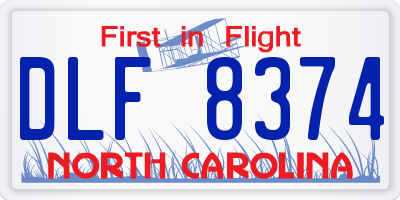 NC license plate DLF8374