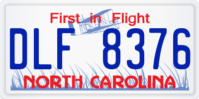NC license plate DLF8376