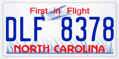 NC license plate DLF8378