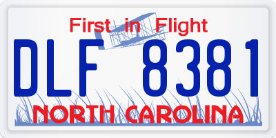 NC license plate DLF8381
