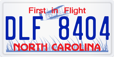 NC license plate DLF8404