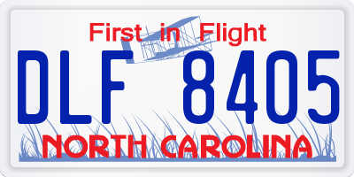 NC license plate DLF8405