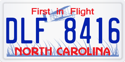 NC license plate DLF8416