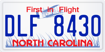 NC license plate DLF8430