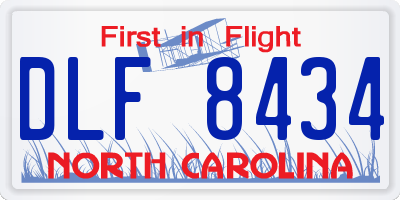 NC license plate DLF8434