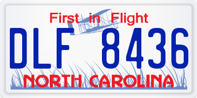 NC license plate DLF8436