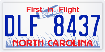 NC license plate DLF8437