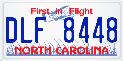 NC license plate DLF8448