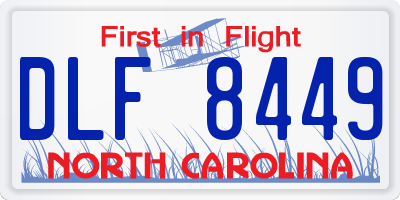 NC license plate DLF8449
