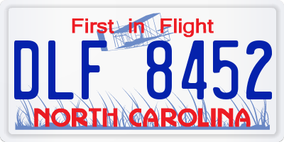 NC license plate DLF8452