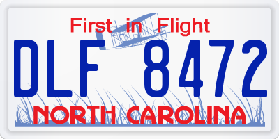 NC license plate DLF8472