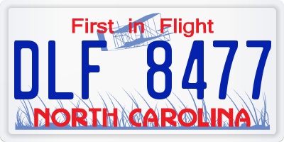 NC license plate DLF8477