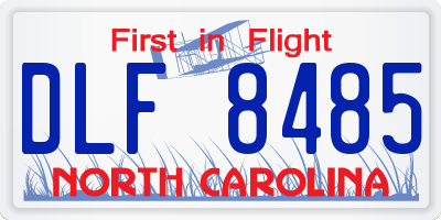 NC license plate DLF8485