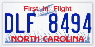 NC license plate DLF8494