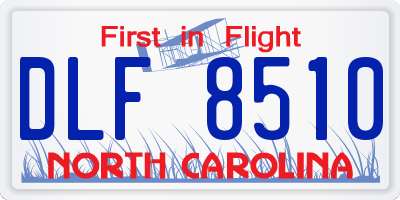 NC license plate DLF8510