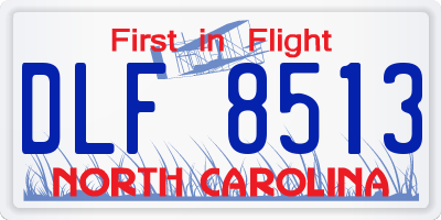 NC license plate DLF8513