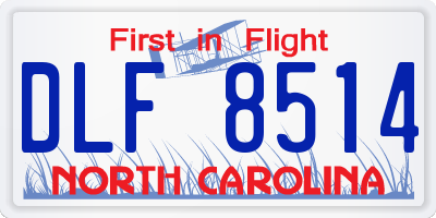 NC license plate DLF8514
