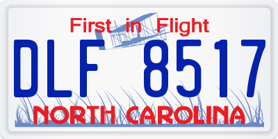 NC license plate DLF8517