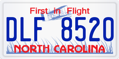 NC license plate DLF8520