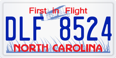 NC license plate DLF8524