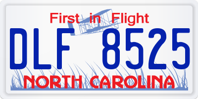 NC license plate DLF8525