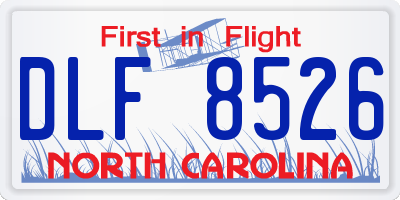 NC license plate DLF8526