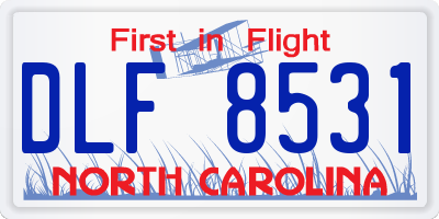 NC license plate DLF8531