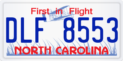NC license plate DLF8553