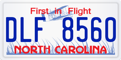 NC license plate DLF8560