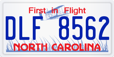 NC license plate DLF8562