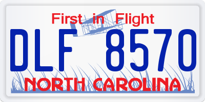 NC license plate DLF8570
