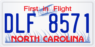 NC license plate DLF8571
