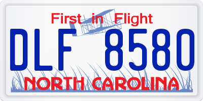 NC license plate DLF8580