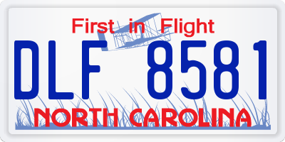NC license plate DLF8581