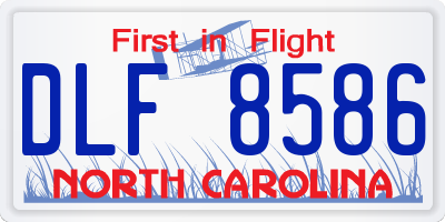 NC license plate DLF8586
