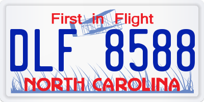 NC license plate DLF8588