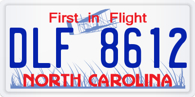 NC license plate DLF8612
