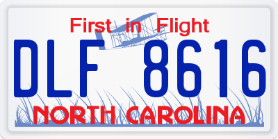 NC license plate DLF8616