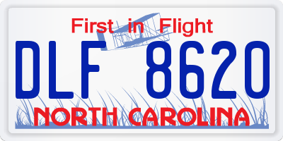 NC license plate DLF8620