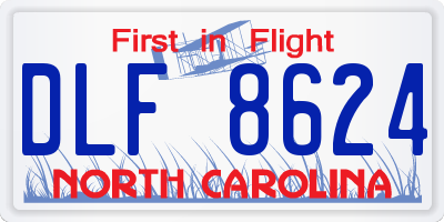 NC license plate DLF8624