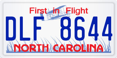 NC license plate DLF8644